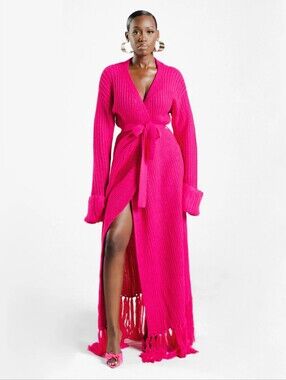 Miya Knit Cardigan Dress Pink